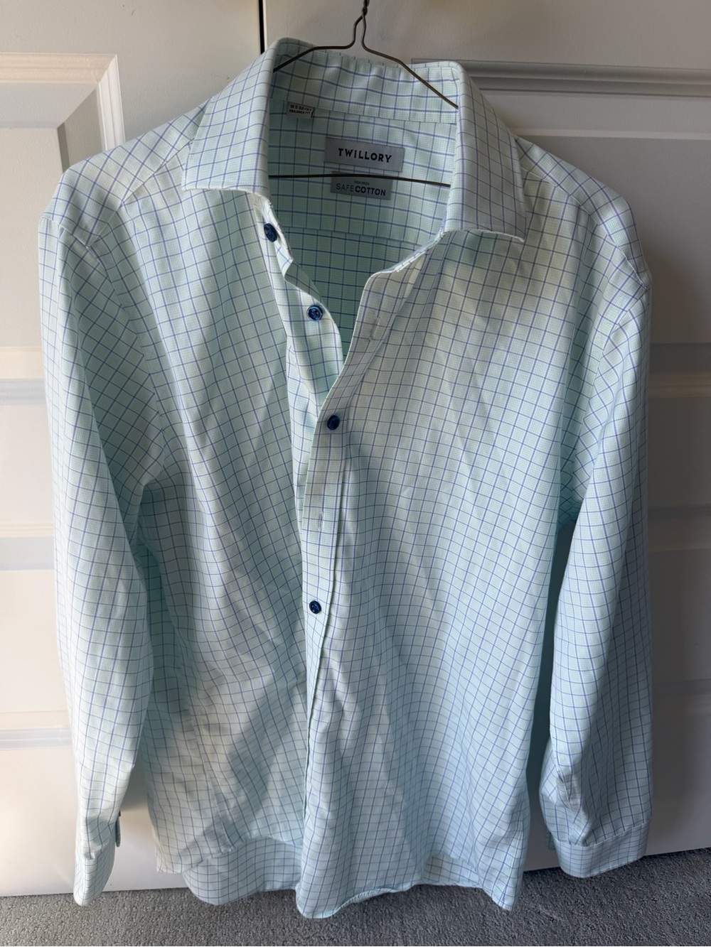 Twillory Men's Mint Check Dress Shirt